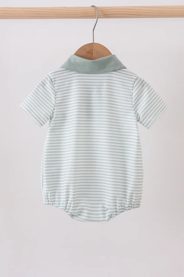 SAGE BUNNY EMBROIDERY STRIPE BUBBLE