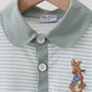 SAGE BUNNY EMBROIDERY STRIPE SHIRT