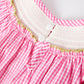 ALLIGATOR PINK GINGHAM Smocked Bubble