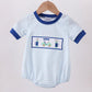 BLUE GOLF CART SMOCKED BUBBLE