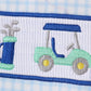BLUE GOLF CART SMOCKED BUBBLE