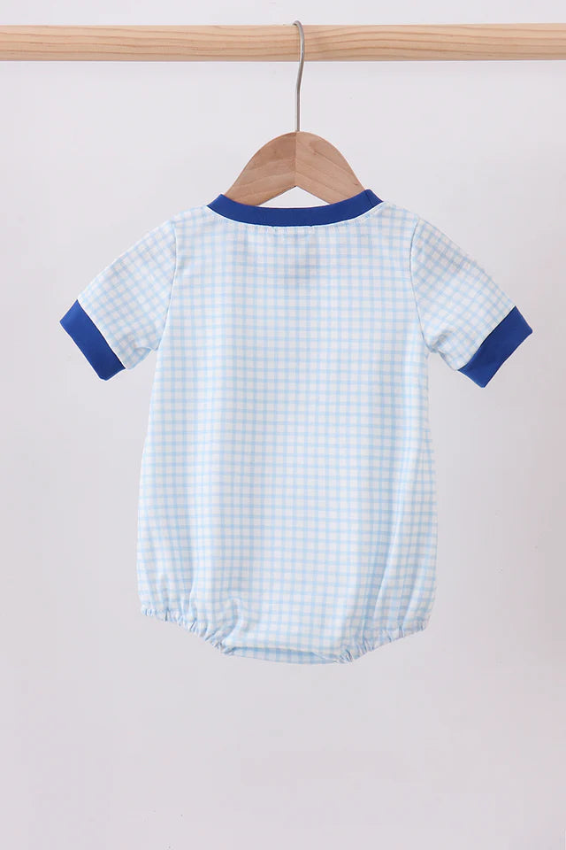 BLUE GOLF CART SMOCKED BUBBLE