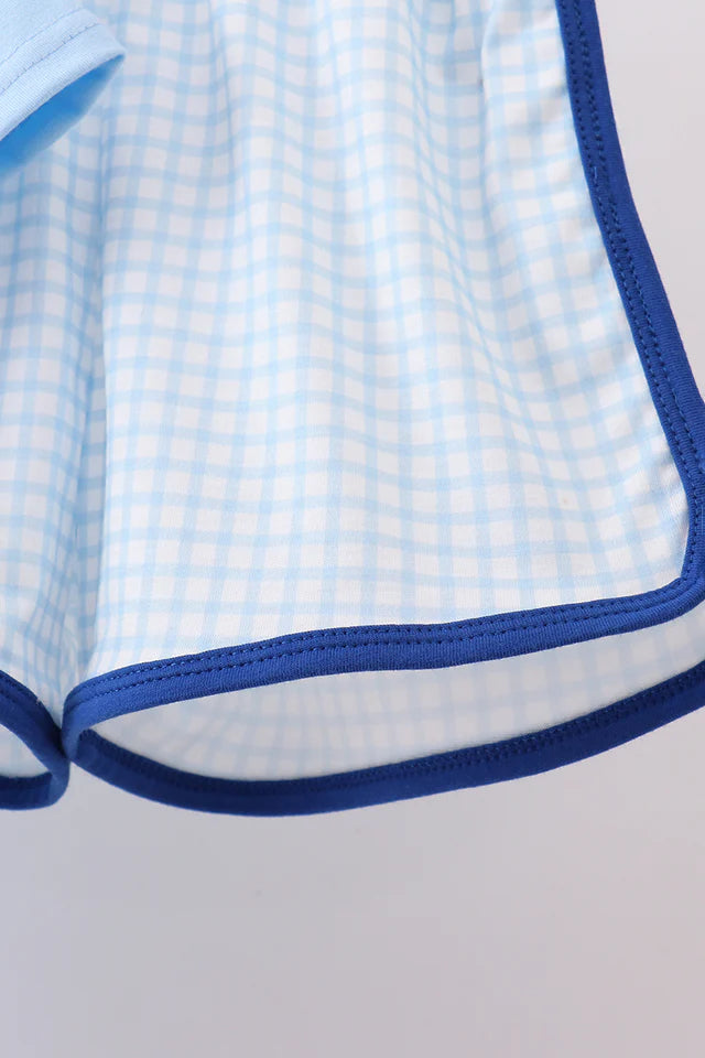 BLUE GOLF CART SMOCKED SHORTS SET