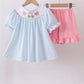 BLUE GOLF CART SMOCKED RUFFLE SHORTS SET