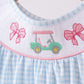 BLUE GOLF CART SMOCKED RUFFLE SHORTS SET