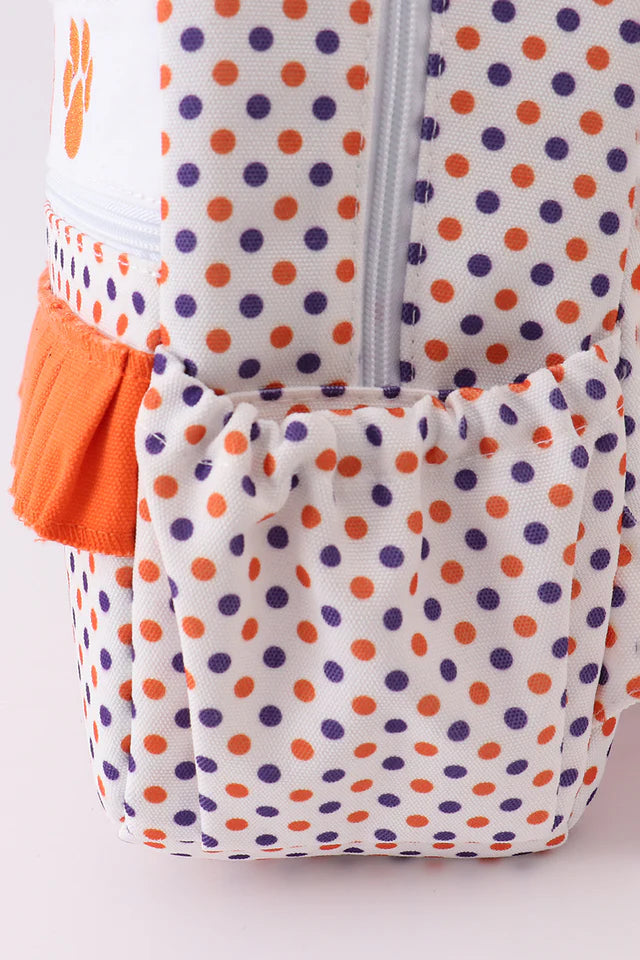 CLEMSON EMBROIDERY RUFFLE BACKPACK