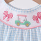 BLUE GOLF CART SMOCKED BUBBLE