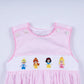 PINK PRINCESS HAND SMOCKED PLAID BUBBLE