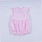 PINK PRINCESS HAND SMOCKED PLAID BUBBLE