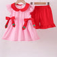 PINK STRAWBERRY SWISS DOT SHORTS SET