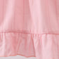 PINK CROSS JACQUARD EMBROIDERY RUFFLE DRESS