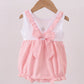 PINK CROSS JACQUARD EMBROIDERY RUFFLE BUBBLE