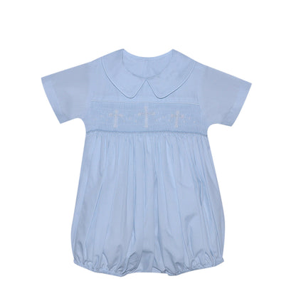 Blue handsmocked  Bubble - Cross