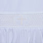 White Banks Button on Suit- White Handsmocked Cross