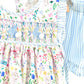 FLORAL EASTER BUNNY HAND-SMOCKED GIRL SET