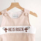 KHAKI HE IS RISEN HAND-SMOCKED BOY BUBBLE