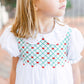 Channing Dress-Red & Green Christmas Smocked w/Collar