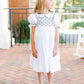 Channing Dress-Red & Green Christmas Smocked w/Collar