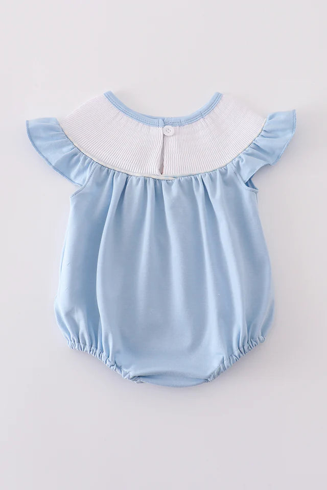 BLUE JESUS LOVES ME THIS I KNOW SMOCKED BUBBLE