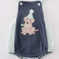 NAVY PUPPY BIRTHDAY APPLIQUE BOY BUBBLE
