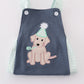 NAVY PUPPY BIRTHDAY APPLIQUE BOY BUBBLE