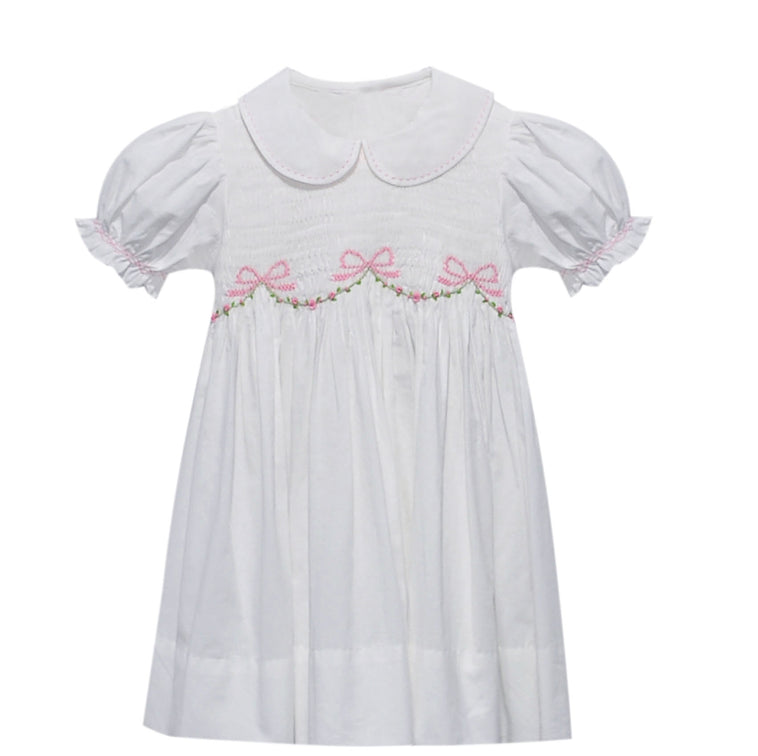 RIbbon and Roses Handsmocked Dress