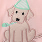 PINK PUPPY BIRTHDAY APPLIQUE GIRL BUBBLE