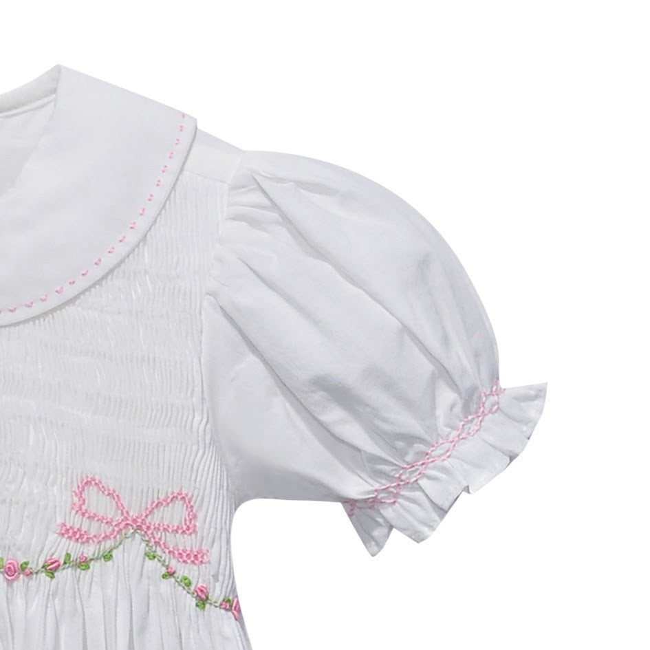 RIbbon and Roses Handsmocked Dress