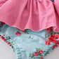 ROSEBUD BLISS PRINT SMOCKED GIRL 2PC SWIMSUIT