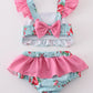 ROSEBUD BLISS PRINT SMOCKED GIRL 2PC SWIMSUIT