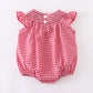 Girls' Gingham Minnie Embroidered Smocked Romper