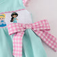MINT PRINCESS EMBROIDERY GINGHAM BOW BUBBLE