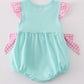 MINT PRINCESS EMBROIDERY GINGHAM BOW BUBBLE
