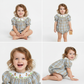 Handsmocked Baby girl bubble with cute bunny and carrot