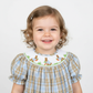 Handsmocked Baby girl bubble with cute bunny and carrot
