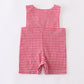 Boys Gingham Mickey Embroidered Smocked Romper