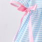 BLUE CROSS EMBROIDERY RUFFLE STRIPE DRESS