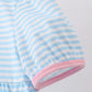 BLUE CROSS EMBROIDERY RUFFLE STRIPE DRESS