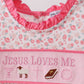 PINK JESUS LOVES ME EMBROIDERY DRESS