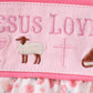 PINK JESUS LOVES ME EMBROIDERY BUBBLE
