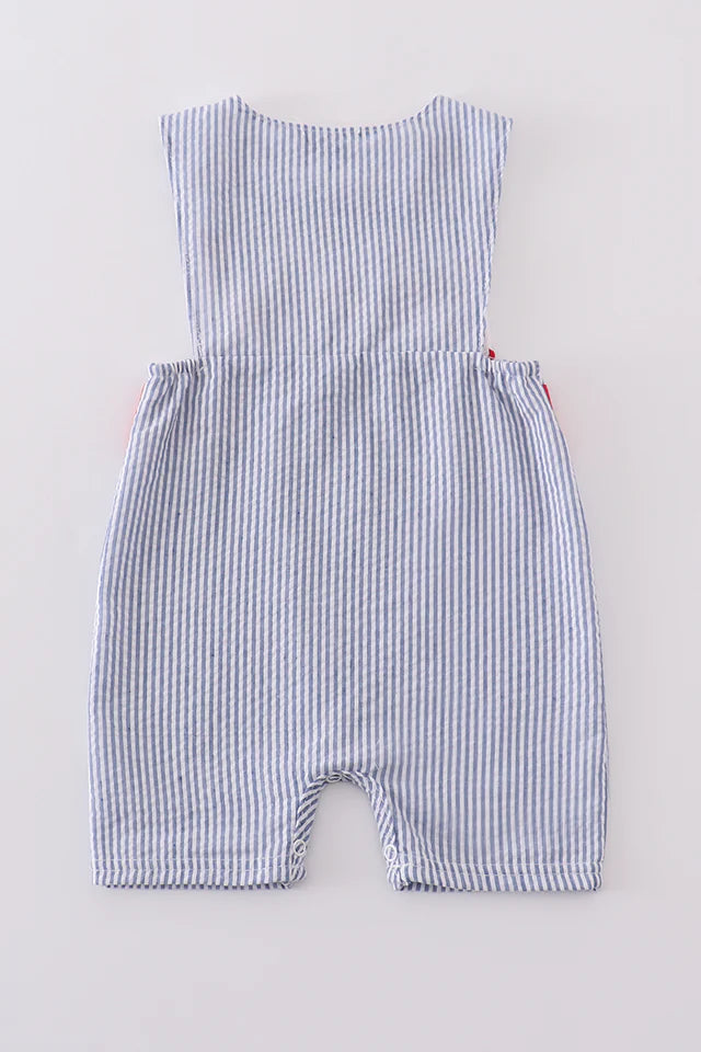 BLUE BASEBALL EMBROIDERY SMOCKED JONJON