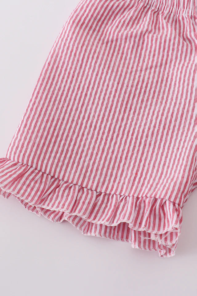 PINK BASEBALL EMBROIDERY SMOCKED SET