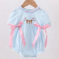 BLUE CROSS EMBROIDERY RUFFLE STRIPE BUBBLE
