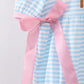 BLUE CROSS EMBROIDERY RUFFLE STRIPE BUBBLE