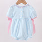 BLUE CROSS EMBROIDERY RUFFLE STRIPE BUBBLE