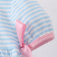BLUE CROSS EMBROIDERY RUFFLE STRIPE BUBBLE