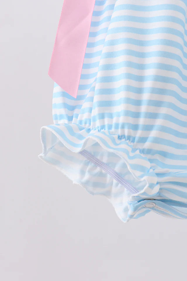 BLUE CROSS EMBROIDERY RUFFLE STRIPE BUBBLE