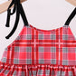 PIG APPLIQUE PLAID BLOOMER SET
