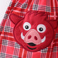 PIG APPLIQUE PLAID BLOOMER SET