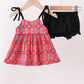 PIG APPLIQUE PLAID BLOOMER SET